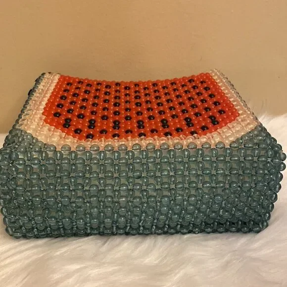 NWT Cynthia RowleyRare Watermelon Acrylic Beaded Tote Shoulder Bag 🍉